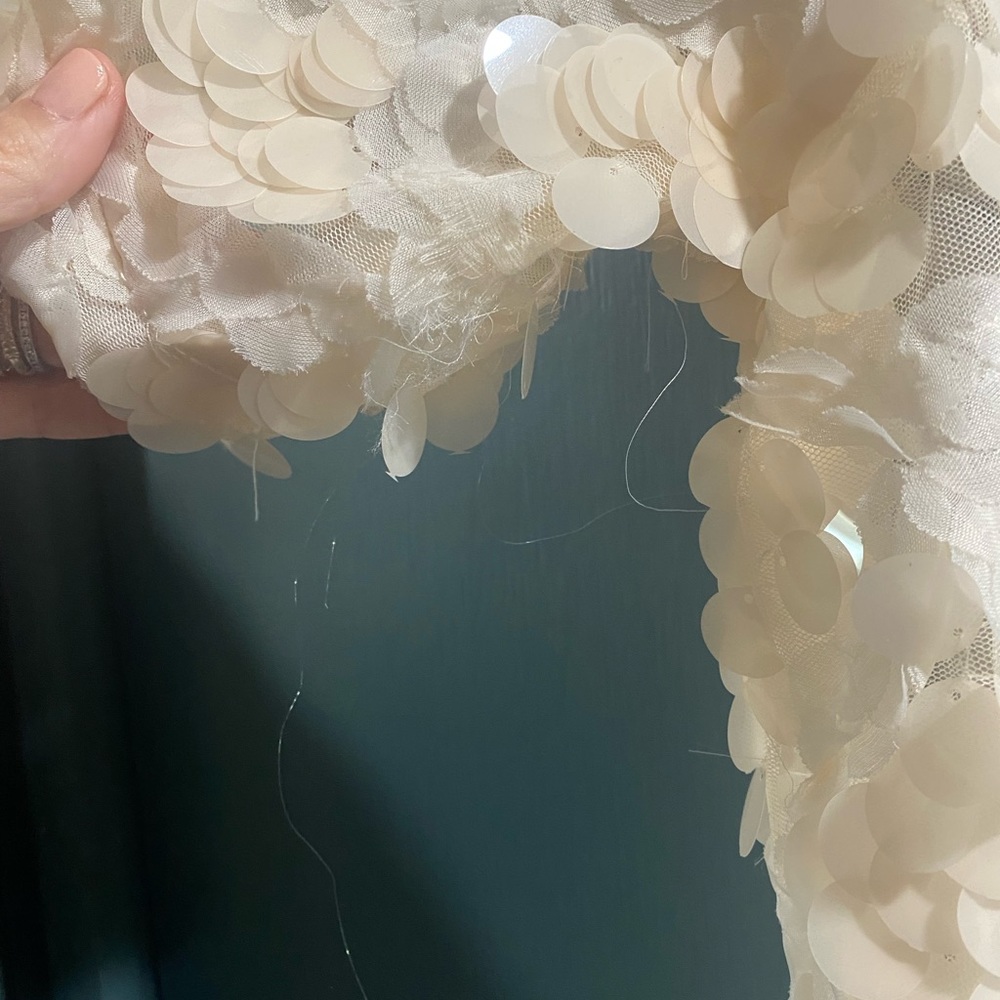 Zara Pailette Sequin Rosette Cocktail Dress